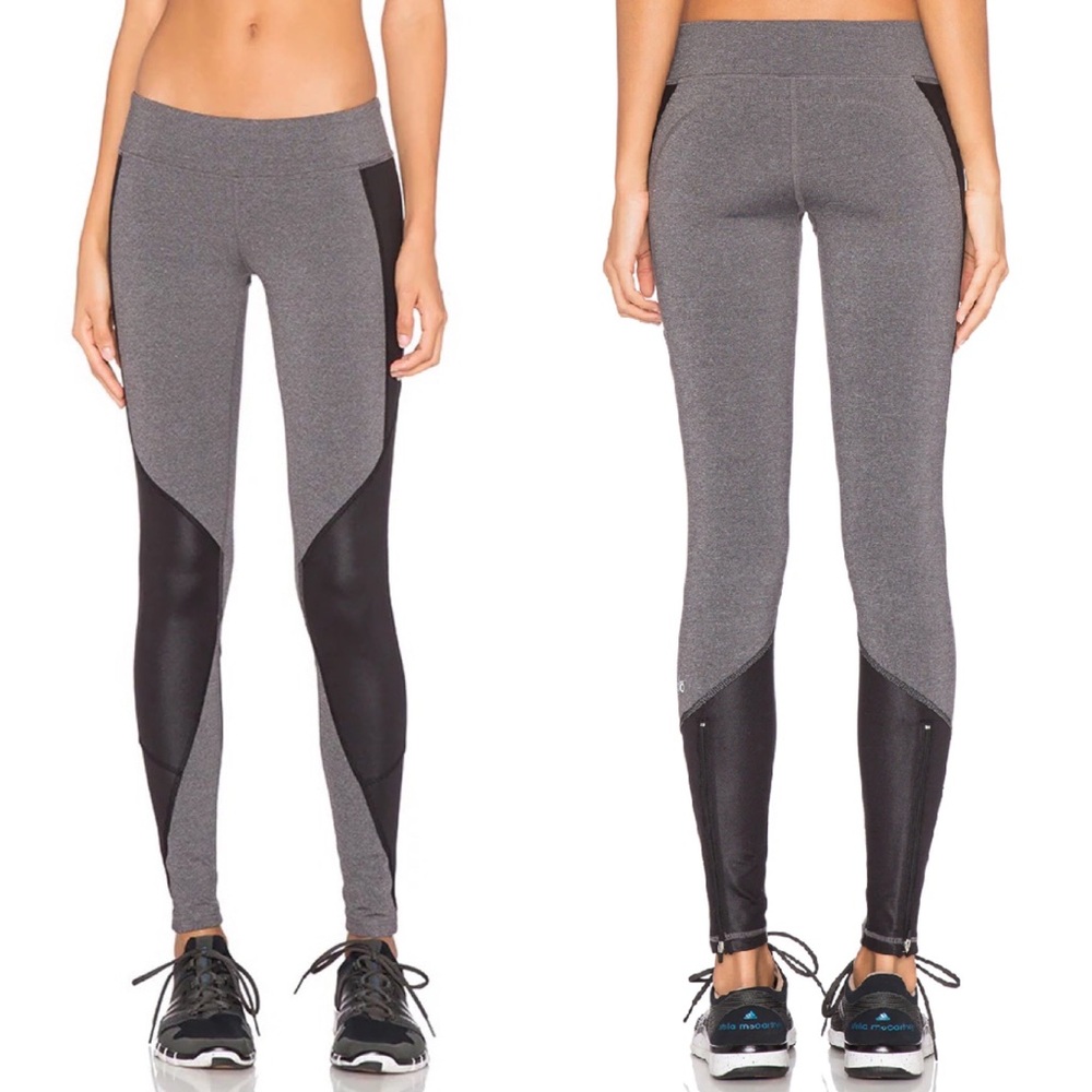 Alo Yoga Undertone Back Ankle Zip Stormy Gray Leggings Size XS